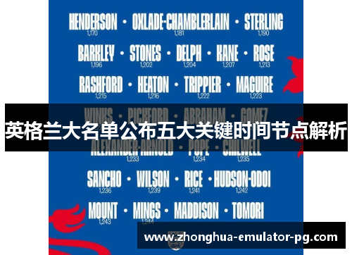 英格兰大名单公布五大关键时间节点解析